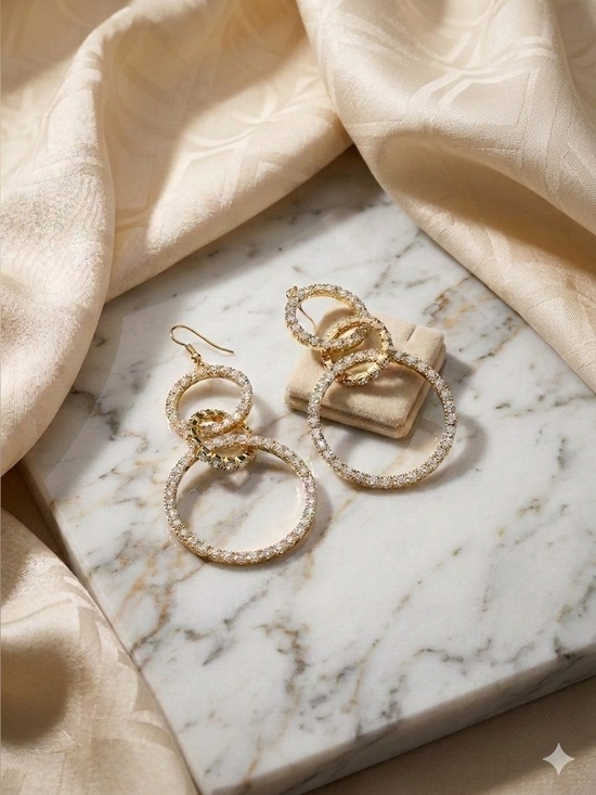 Express Jewelry - Elegant Gold and Silver Hoop Earrings